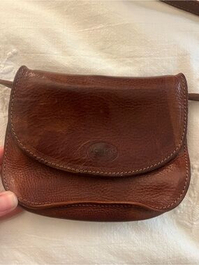 Vintage Brown Leather Crossbody Bag